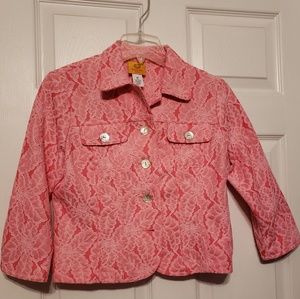 Classy lace pink jacket.